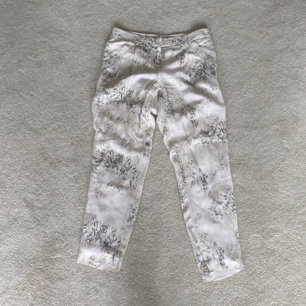 Theory silk floral pants